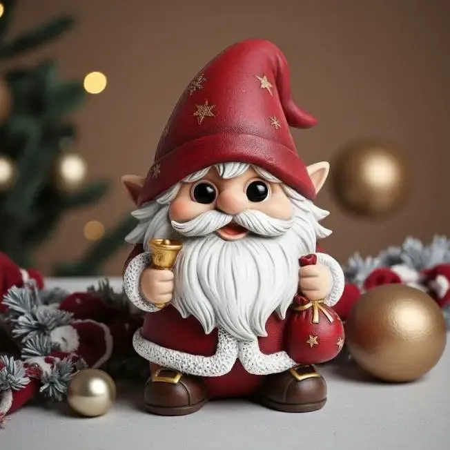 Feestelijke Kabouter met Bel en Cadeauzak