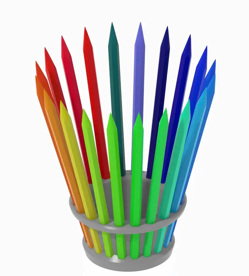 🖊️ Modern Pencil Crown – 20 Slot Stylish Pen Holder | STL