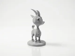 Chibi Goat Figurine Cute Animal 3D Printable