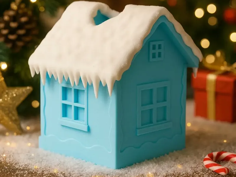 Snowy House Vase – Winter Home Decor