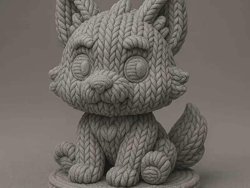 Knitted Cute Wolf Pup