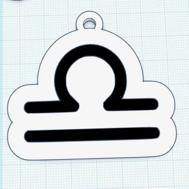 Libra Zodiac Keychain – STL File for 3D Printing
