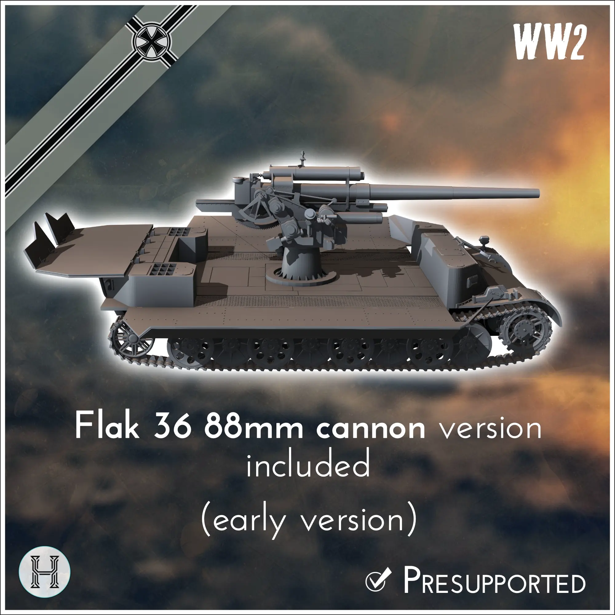 88mm FlaK su telaio speciale (Pz.Sfl.IVc) (griglia 10) - m