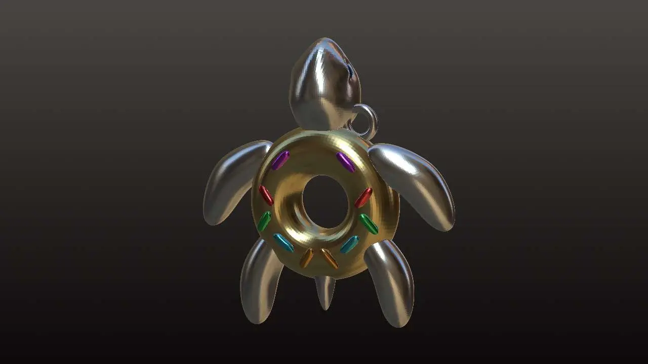 Donut Turtle charm/keyring