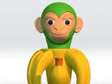 CHIMPANZINI BANANINI -BRAINROT - STL file 3mf MULTICOLOR 3D-2