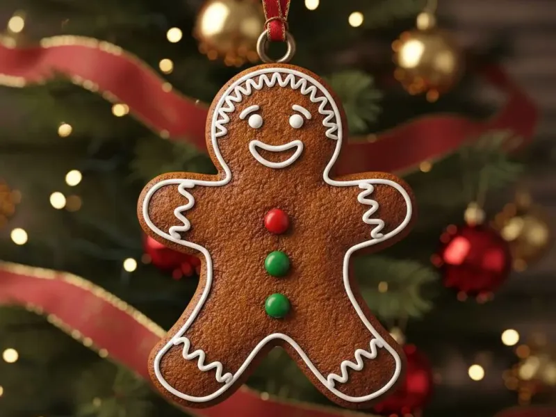 Gingerbread cookie Christmas ornament