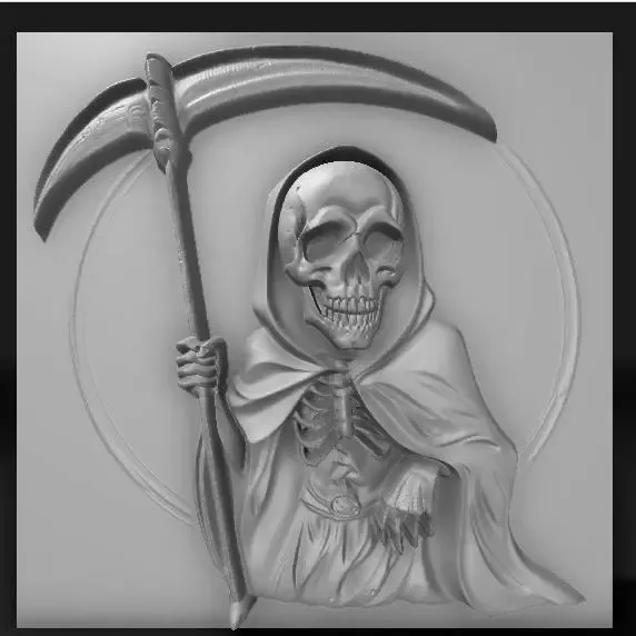with a scythe