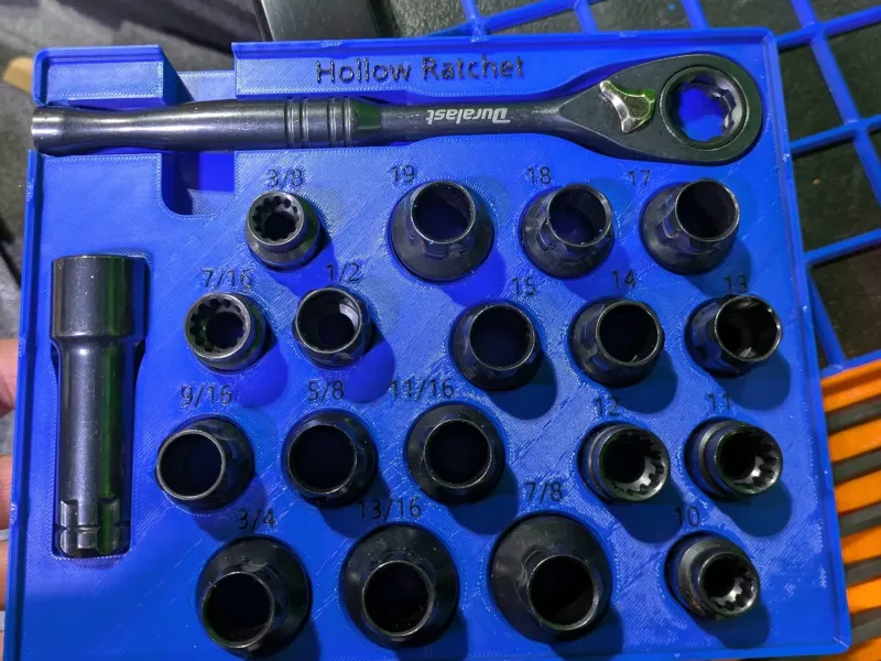 Duralast Pass-Through Ratchet Set Gridfinity Orginizer