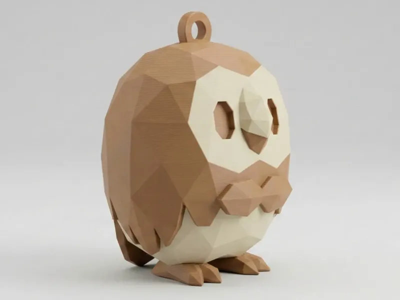 Low Poly Rowlet Keychain | #18