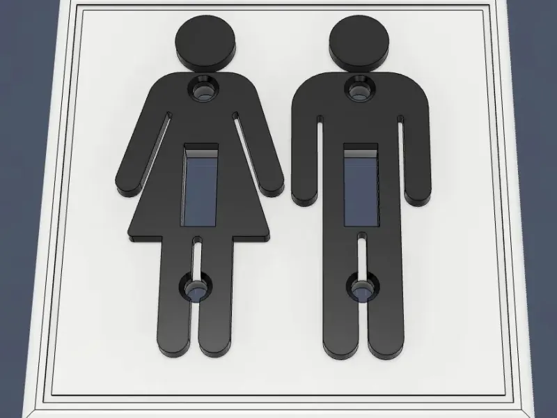 His and Hers Bathroom Light Switch Cover - Large