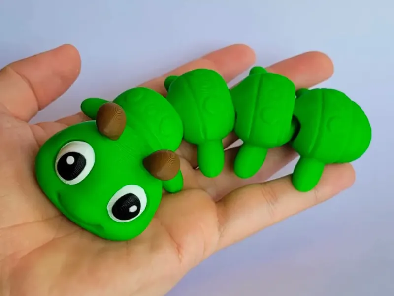 CUTE FLEXI CATERPILLAR ARTICULATED PRINT IN PLACE