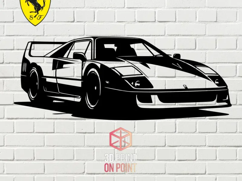 FERRARI F40 - 2D WALL ART #5