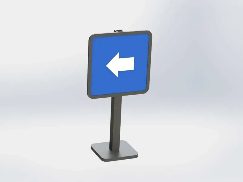 Direction Sign Board Miniature 3D Model