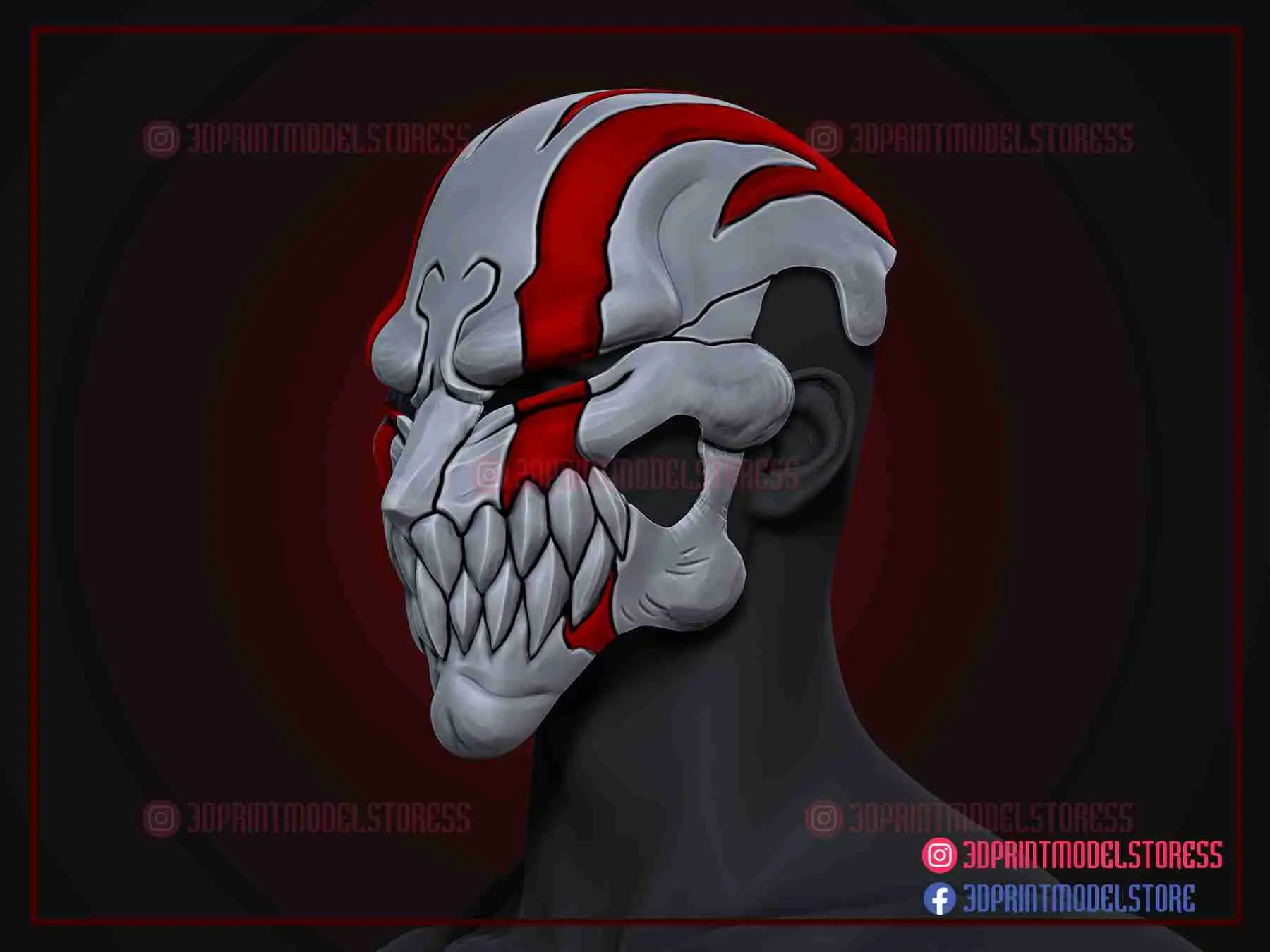 Bleach Ichigo Hollow Mask - Anime Cosplay Halloween Costume