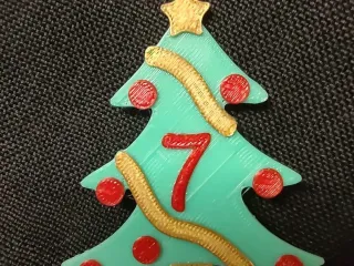 7 Number - Christmas Tree with Baubles, Tinsels and Star