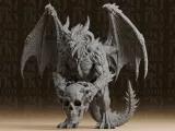 #300_1 Winged Demon Dragon Skull Statue-2