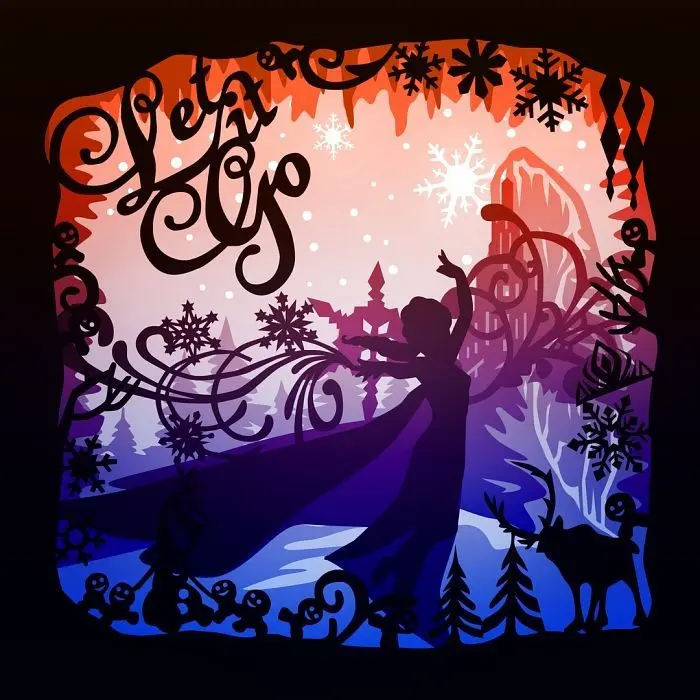 Frozen Elsa lightbox (shadow box)
