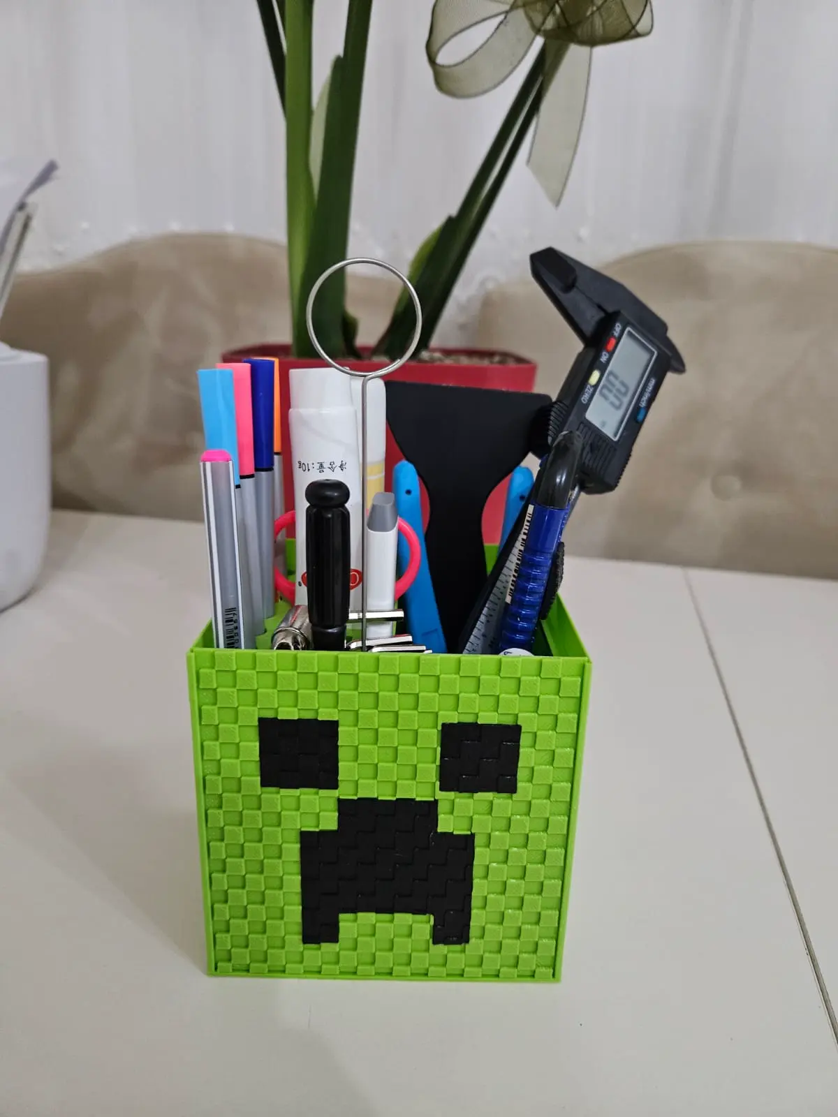 MINECRAFT CAJA DE LÁPICES ENREDADERA - IMPRESORA 3D CAJA DE HERRAMIENTAS