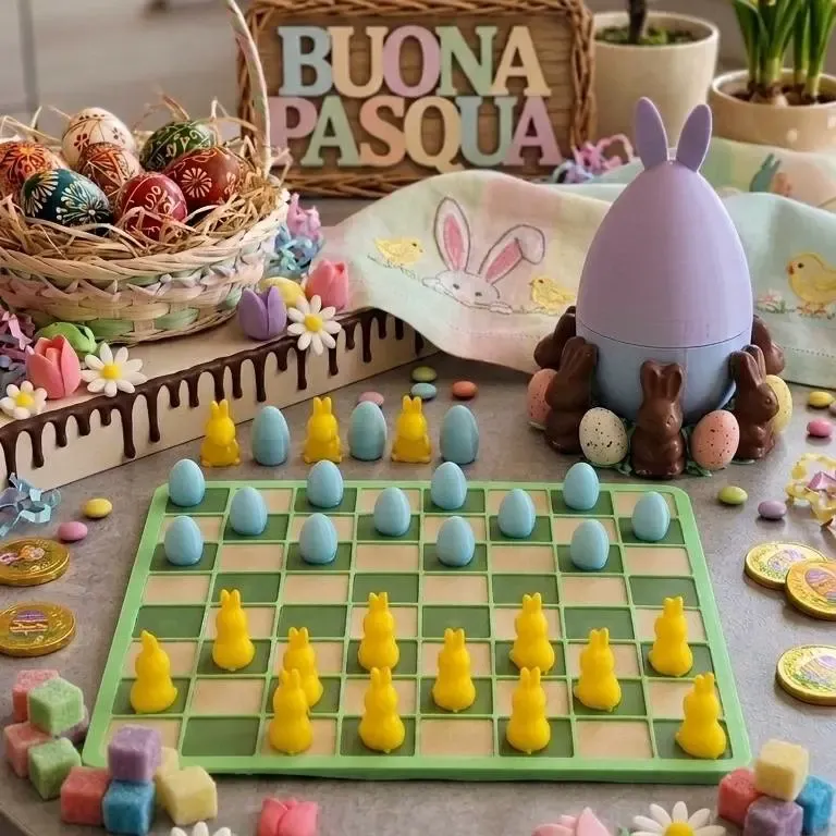 La Sfida di Pasqua a Dama: Coniglietti contro Uova!