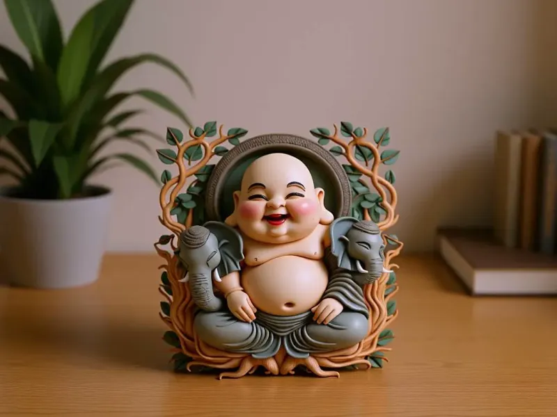 Buddha with Elephants on Tree of Life 3D Model | STL & 3MF