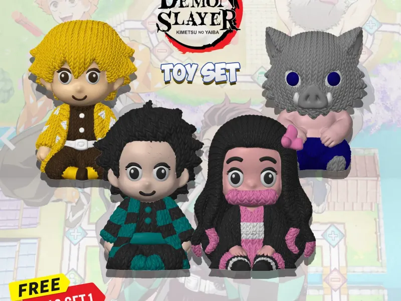 🎁Buy 3 Models, Get 1 FREE! Demon Slayer - Toy Set Knitted