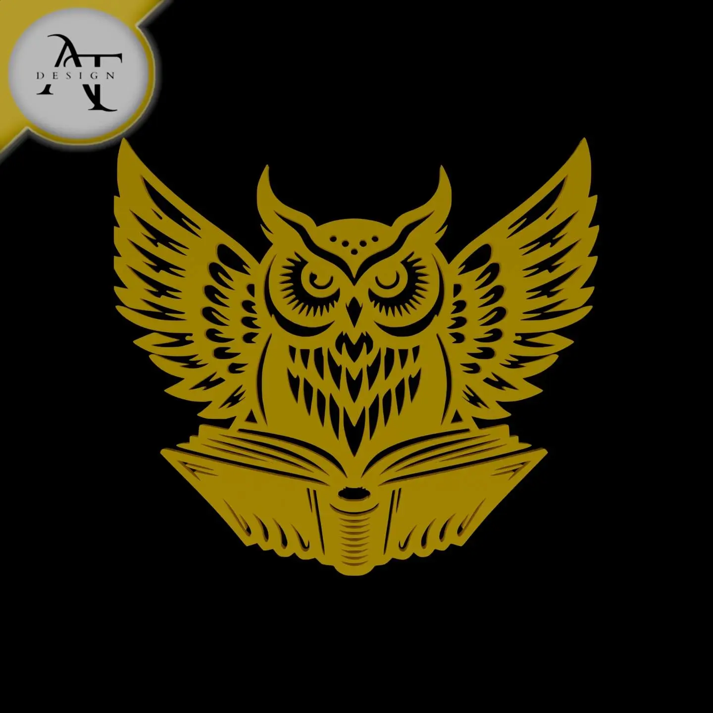 Owl and book - Line Art - 2D Wall Art Decor