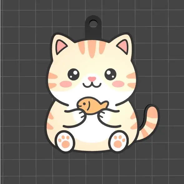 🔥 Viral Kawaii Cat Keychain – Cute Multi Color 3D Print STL
