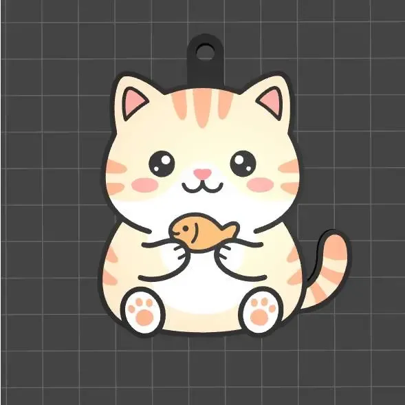 🔥 Viral Kawaii Cat Keychain – Cute Multi Color 3D Print STL
