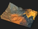 Detailed Mountain River Valley Terrain Tile – 3D Printable-2