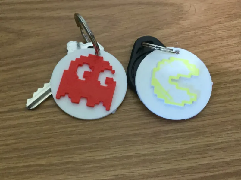 Conjunto de Pingentes de Chaveiro 3D Pac-Man