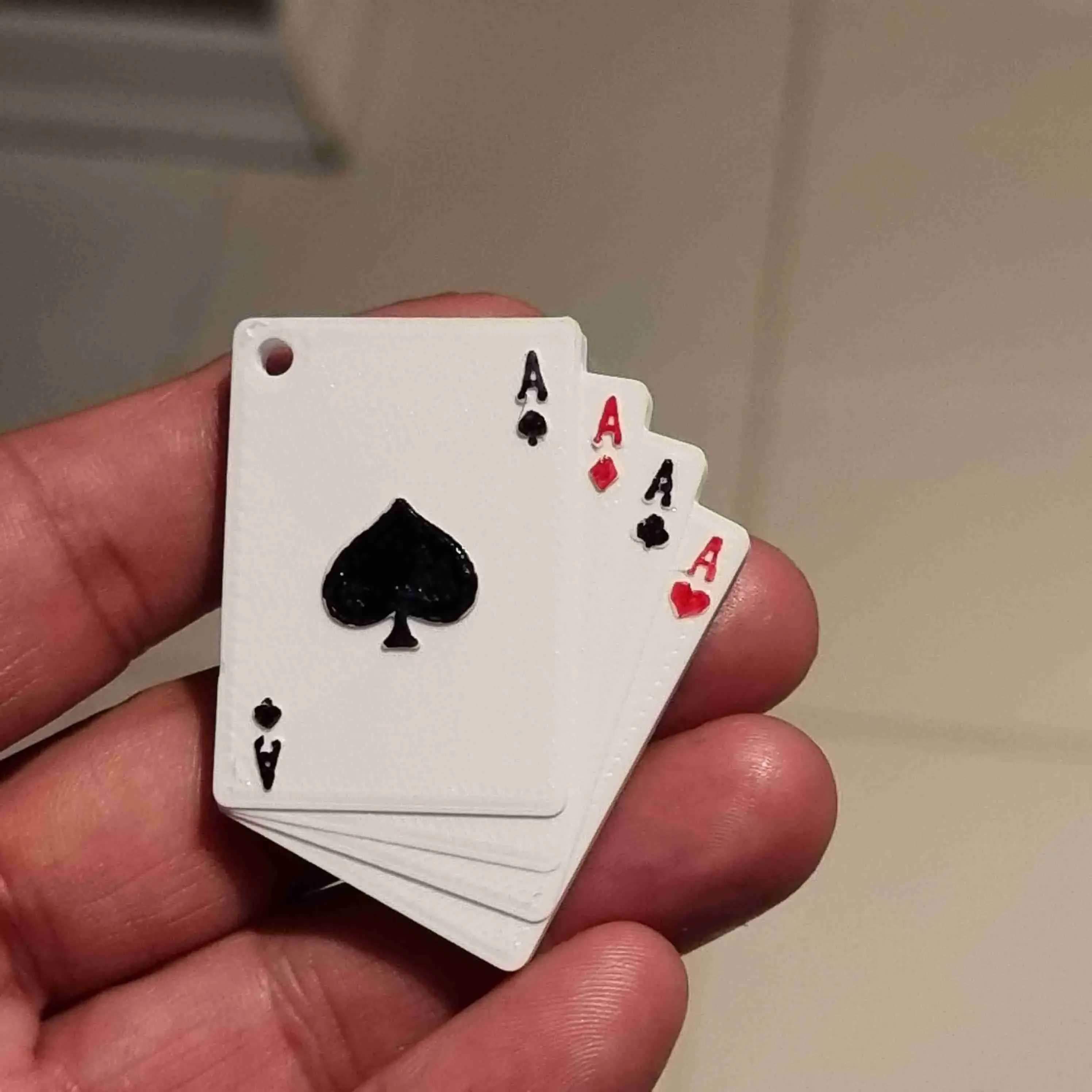 Full House Poker Card Keychain