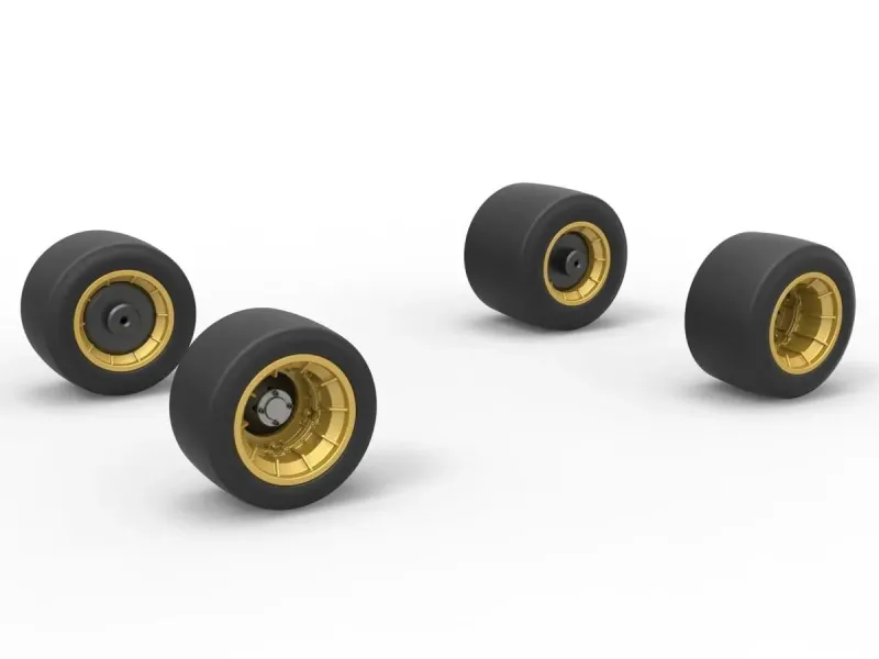 Set di ruote per stock car Supermodified Asphalt d'epoca 1:25