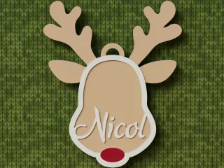 Christmas ornament - reindeer custom name
