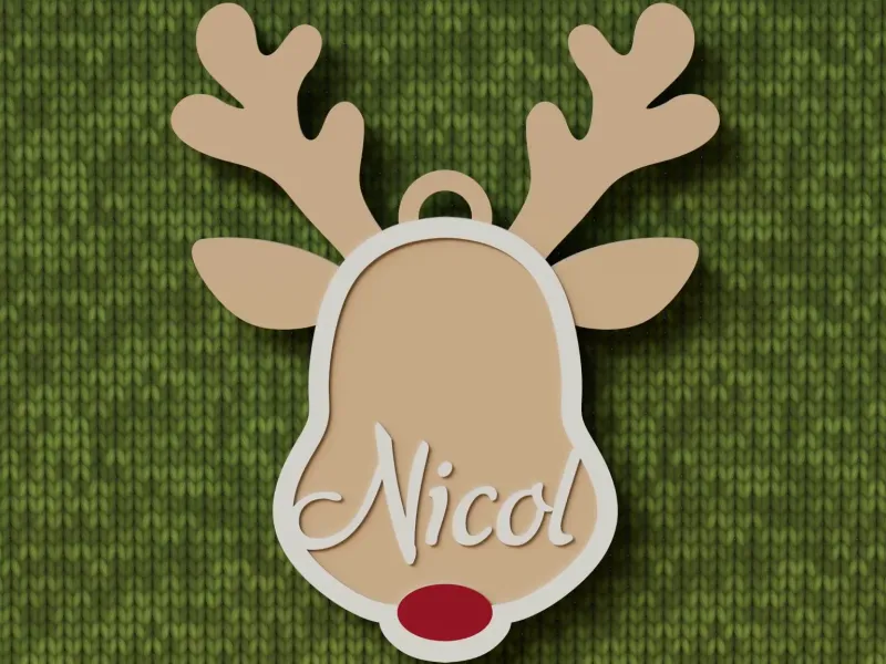 Christmas ornament - reindeer custom name