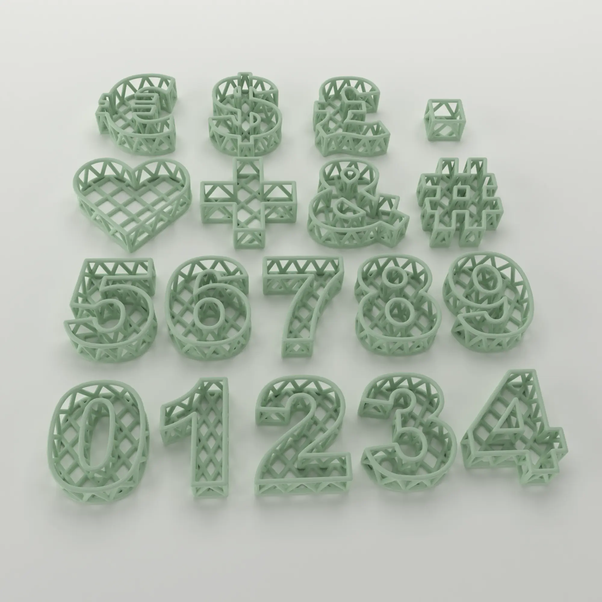 Moss numbers and symbols pack