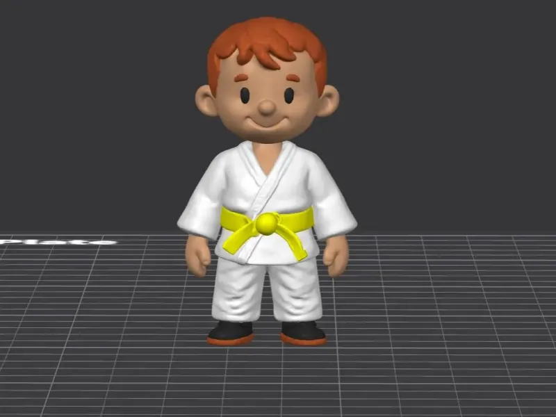 Figura de Judo y Karate con nombre y número en la espalda