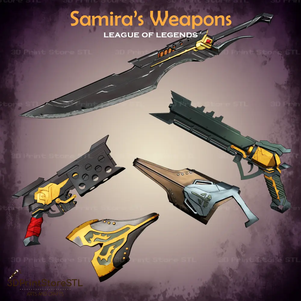 Samira Weapon Cosplay League of Legends - Archivo STL