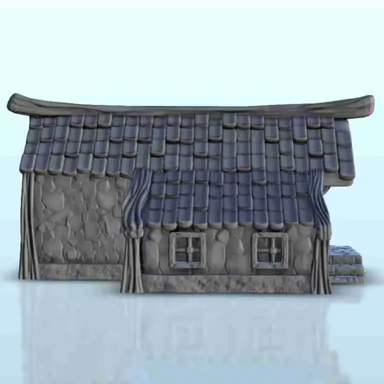 Medieval longhouse with chimney 12 - miniatures warhammer fi