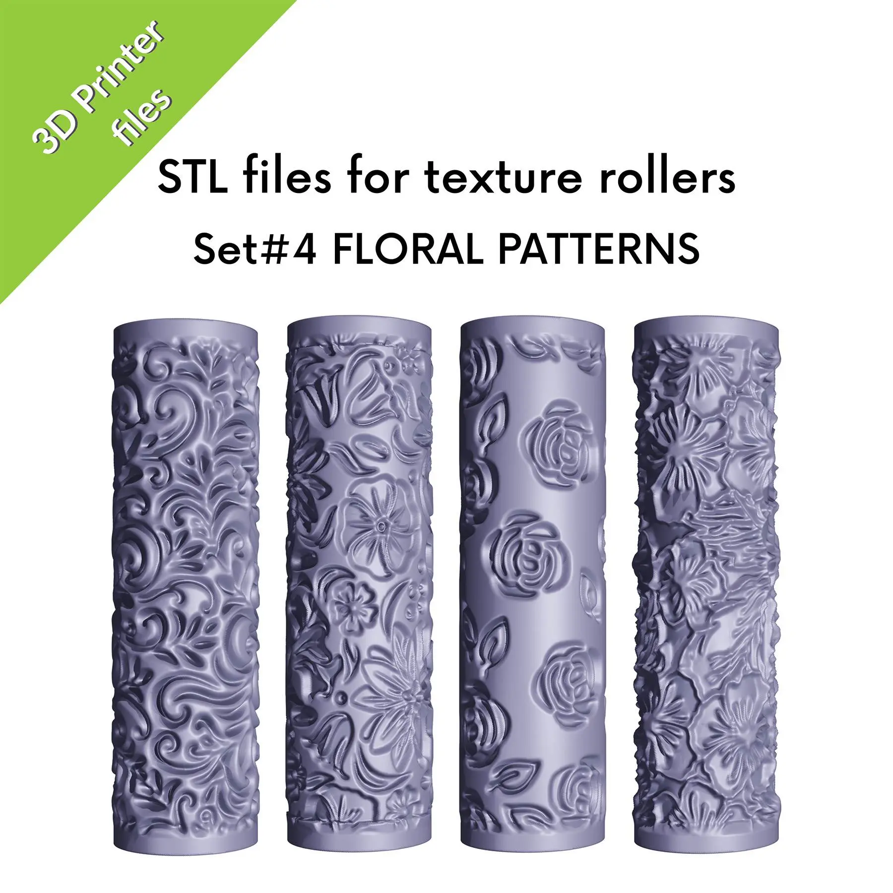 Texture rollers for clay, Floral patterns