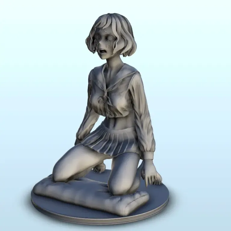 Girl crying - figure statue human female character