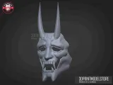Neon White Game Mask - Japanese Kitsune Cosplay Halloween-3