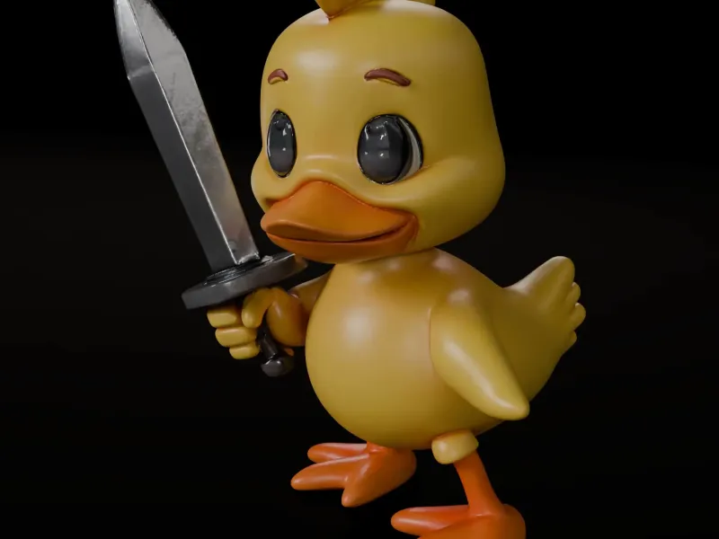 Duck Warrior with Sword