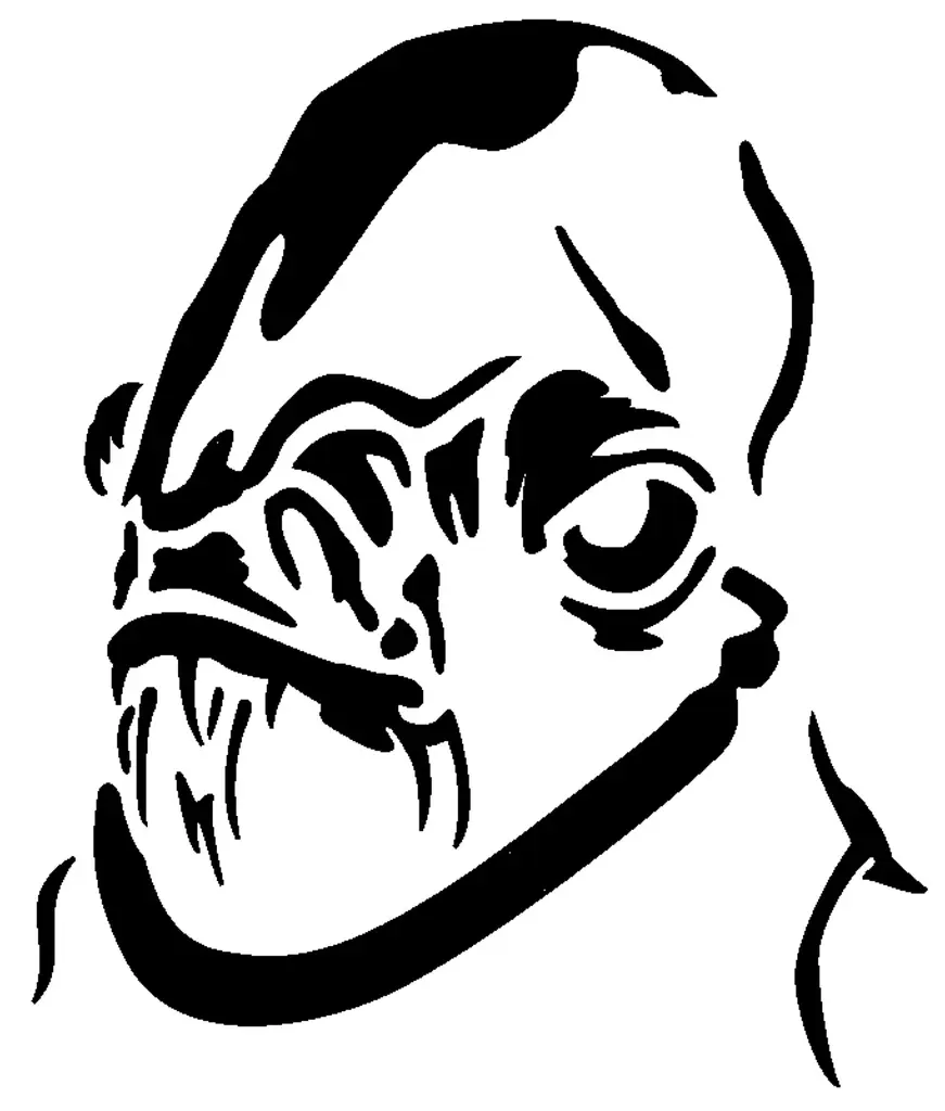 Free Toys &amp; Games STL Download - Admiral Ackbar stencilby SMT_M 🦊