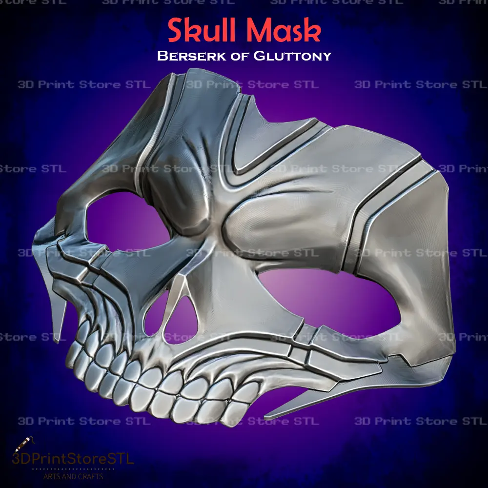 Kafatası Maskesi Cosplay Berserk of Gluttony - STL Dosyası