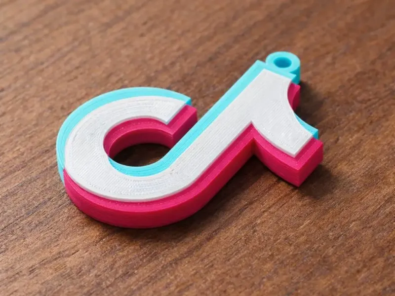 TikTok logo keychain