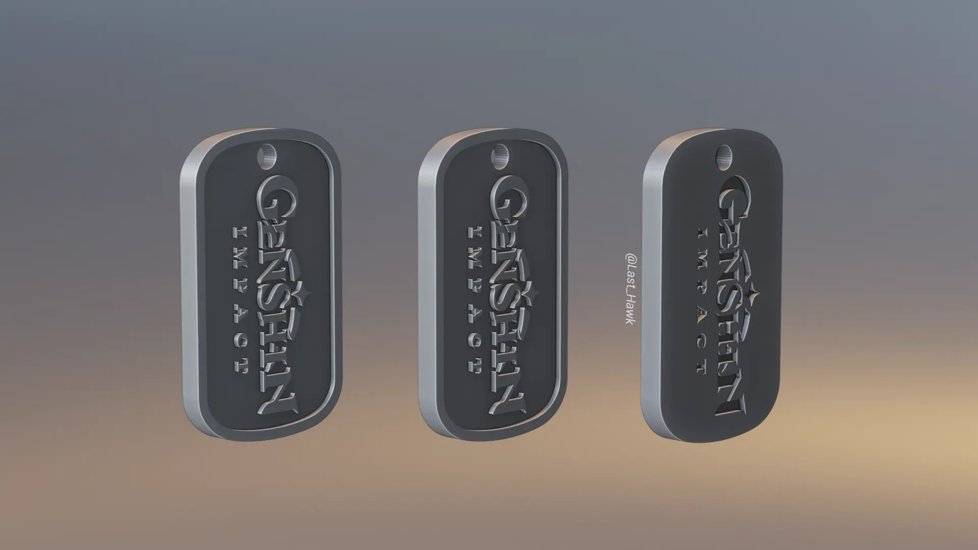 Genshin Impact dogtag keychain