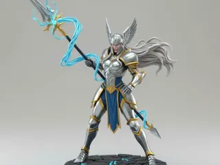 Stormwing Valkyrie – Celestial Thunder Guardian 3D Figurine