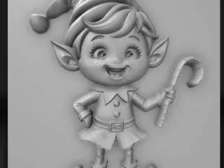 Christmas elf with lollipop stick