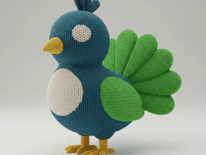 Cozy Knitted Peacock Charm – Noah0x03