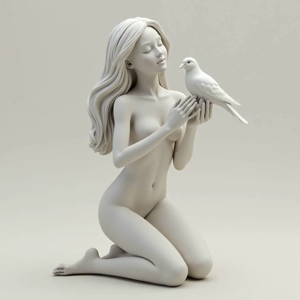 Girl With Dove 2